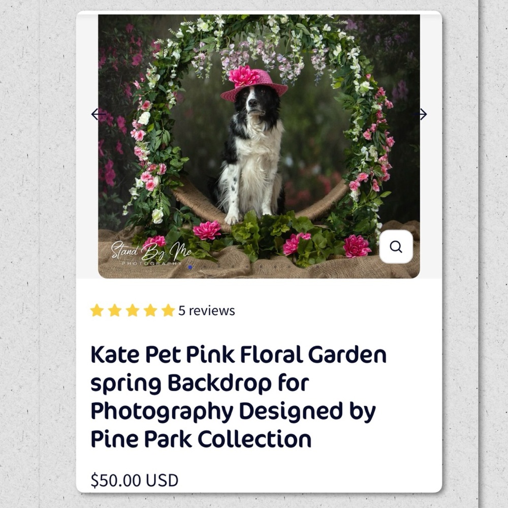 Kate Pink Floral Garden Backdrop by Pine Park Collection